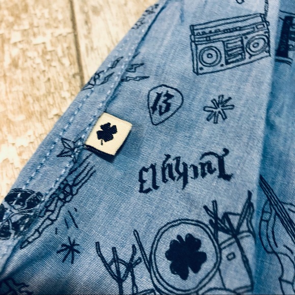 Lucky brand boys rocker print button down shirt. It’s CUTE!! - Picture 7 of 7